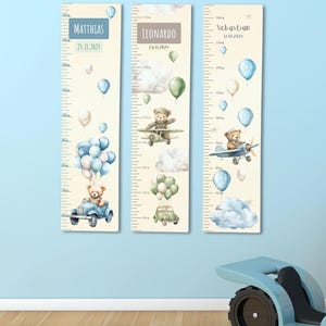 Houten liniaal voor kinderen, gepersonaliseerde groeimeter voor jongens, dierenmuurliniaal, kinderkamerdecor, houten muurliniaal