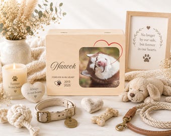Personalized Pet Memorial Box, Dog Cat Memory Keepsake, Pet Loss Gift