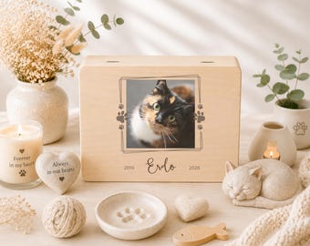 Personalized Pet Memorial Box, Dog Cat Memory Keepsake, Pet Loss Gift
