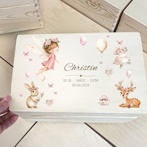 Scatola dei ricordi personalizzata per neonato con nome, ricordo personalizzato in legno per neonato, regalo di famiglia per un traguardo importante