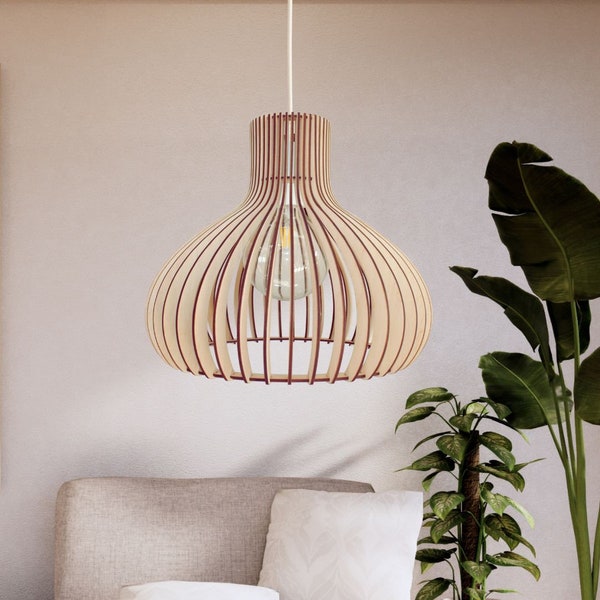 Lampe en bois pour chambre, cuisine, salon, lampe lustres minimalistes, décoration scandinave artistique, lampe en bois moderne avec culot E27
