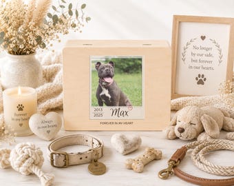 Personalized Pet Memorial Box, Dog Cat Memory Keepsake, Pet Loss Gift