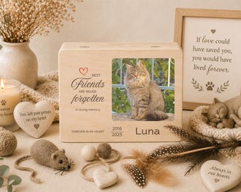 Custom Pet Keepsake Box, Personalized Dog Memorial, Cat Sympathy Gift