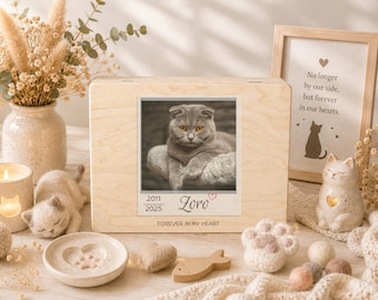 Personalized Pet Memorial Box, Dog Cat Memory Keepsake, Pet Loss Gift