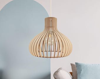 Wooden ceiling lampshade, wood pendant lamp, Scandinavian lamp shade light, Nordic design
