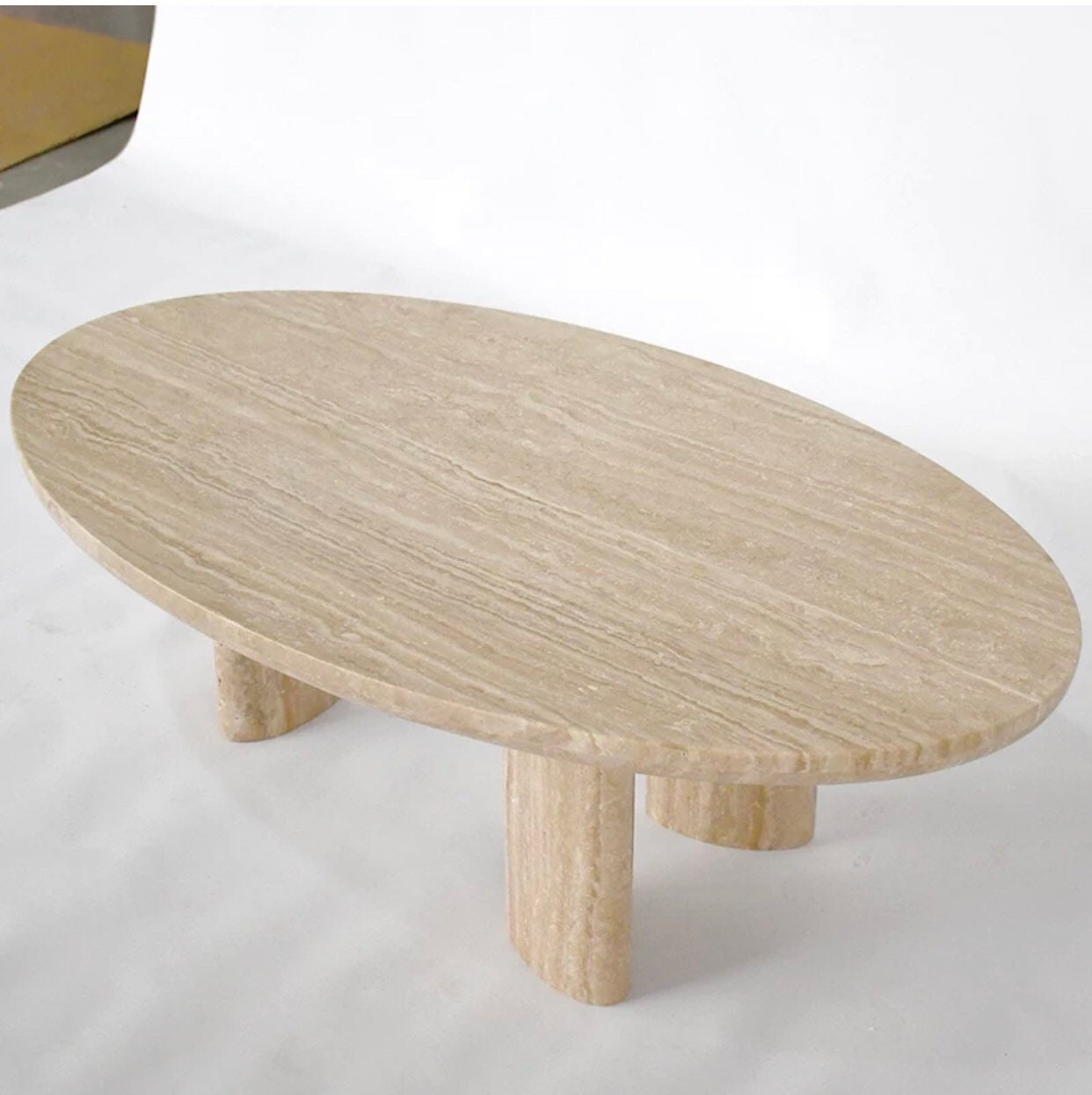 Custom Beige Travertine Coffee Table Etsy