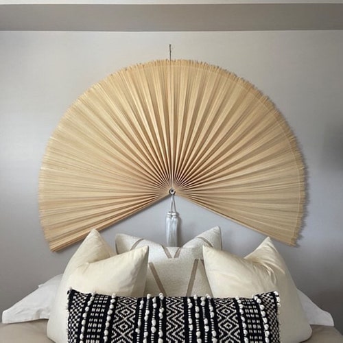 Giant Bamboo Folding Wall Hanging Fan Wall Mount Oversized Etsy