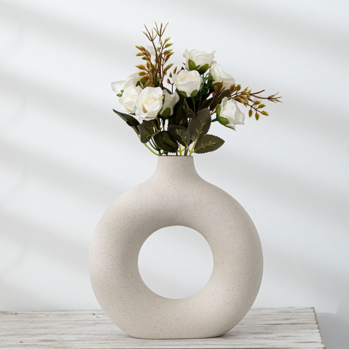 Set of 2 Hollow Ceramic Donut Vase Etsy
