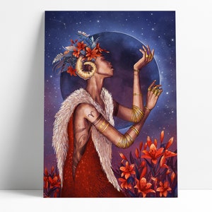 Wand Kunst Sternzeichen Widder | Astrologie Home Decor, Widder Geschenk