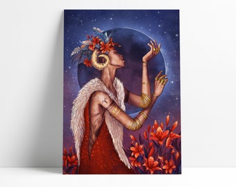 Aries - Wall Art Zodiac Print | Astrology Home Decor, Aries Gift