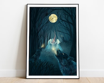 Wolf Moon Fine Art Print: Spiritual Witchy Home Decor