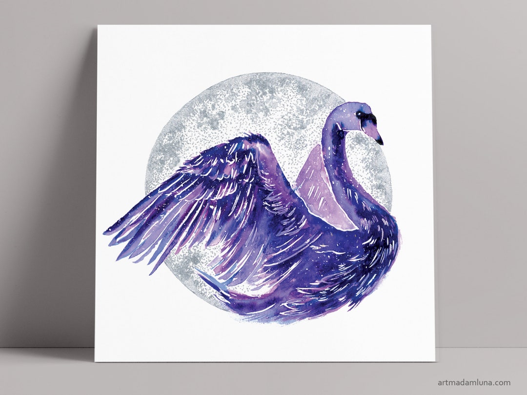 Swan Totem Animal Boho Wall Art Fine Art Print From 