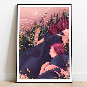 The New Moon in Gemini - Fine Art Illustration Print, Spiritual Wall Art, Spiritual Home Office Decor Gift