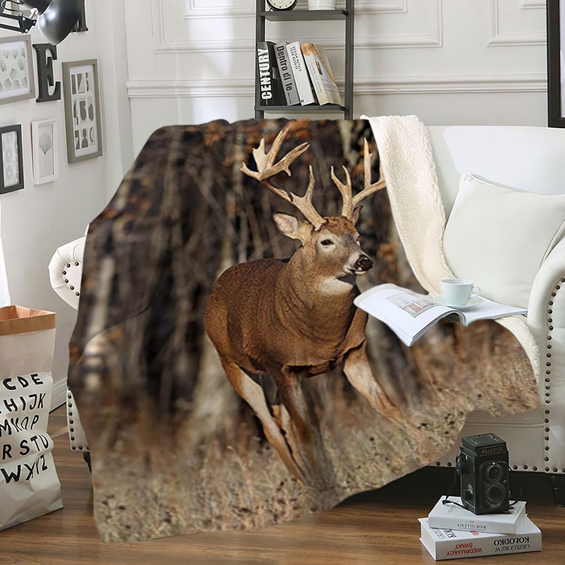 Deer Forest Animal Fleece Throw BlanketAll Over PrintGifts Etsy