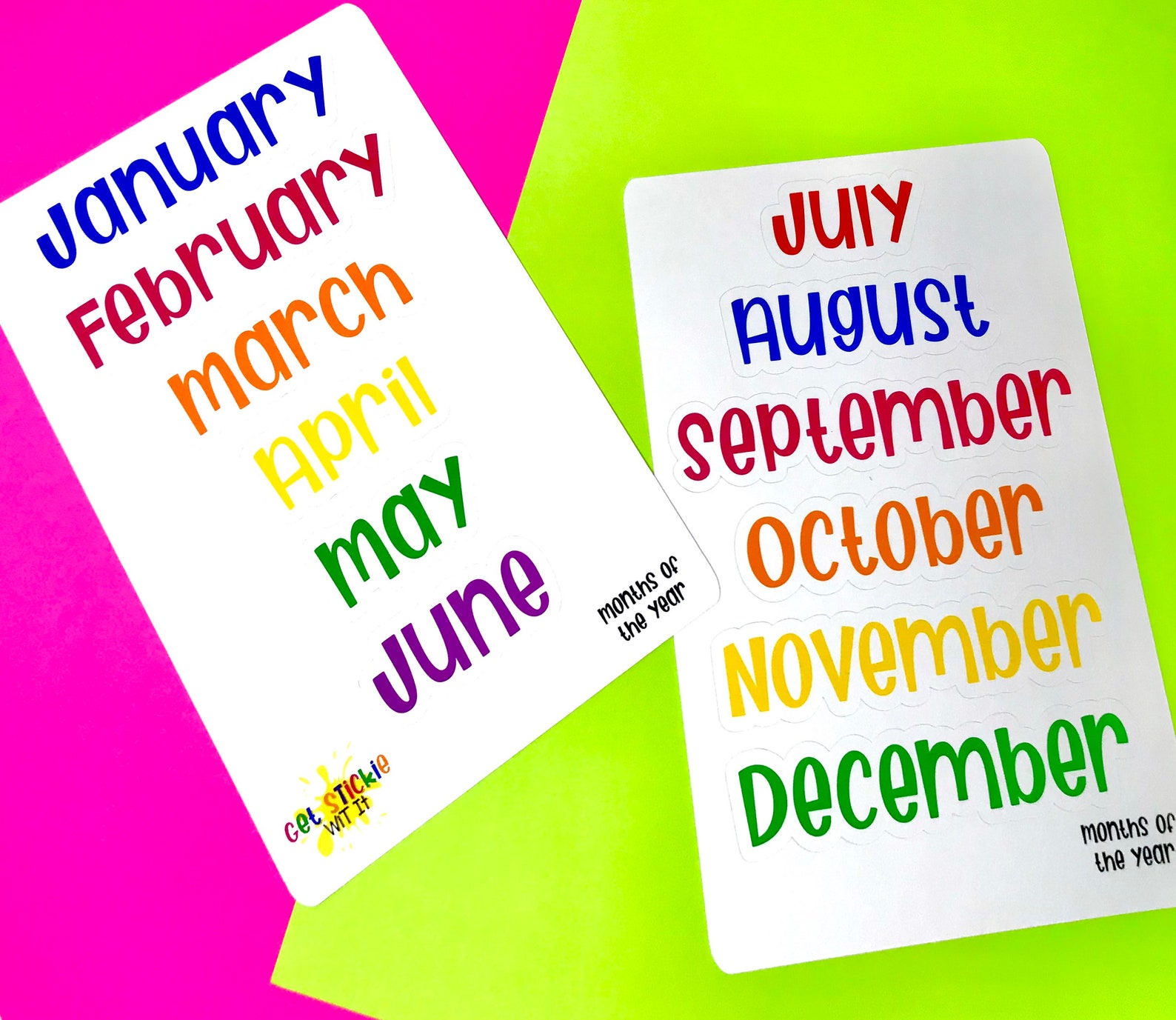 Printable Months Of The Year Stickers