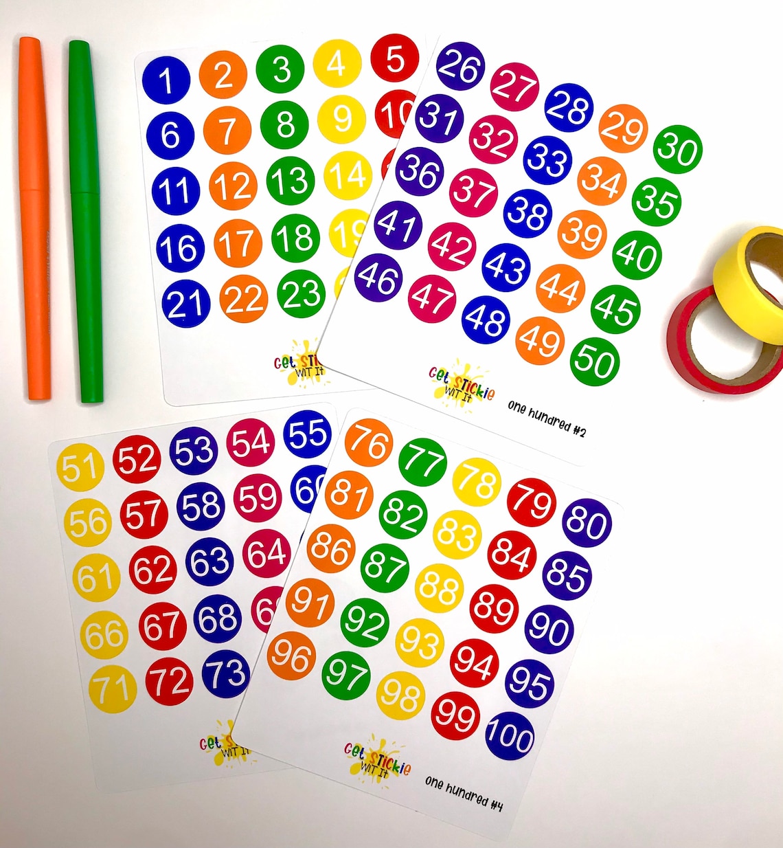 Number Stickers 1100 Dot Stickers for Planner Number Etsy