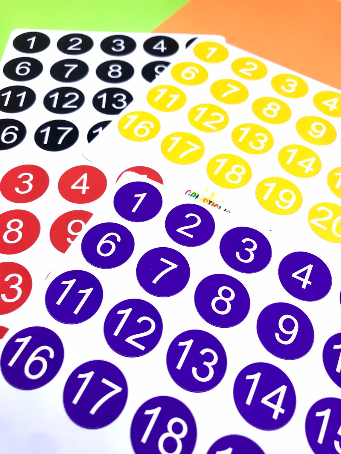 Number Stickers 120 Dot Stickers For Planner Number Etsy