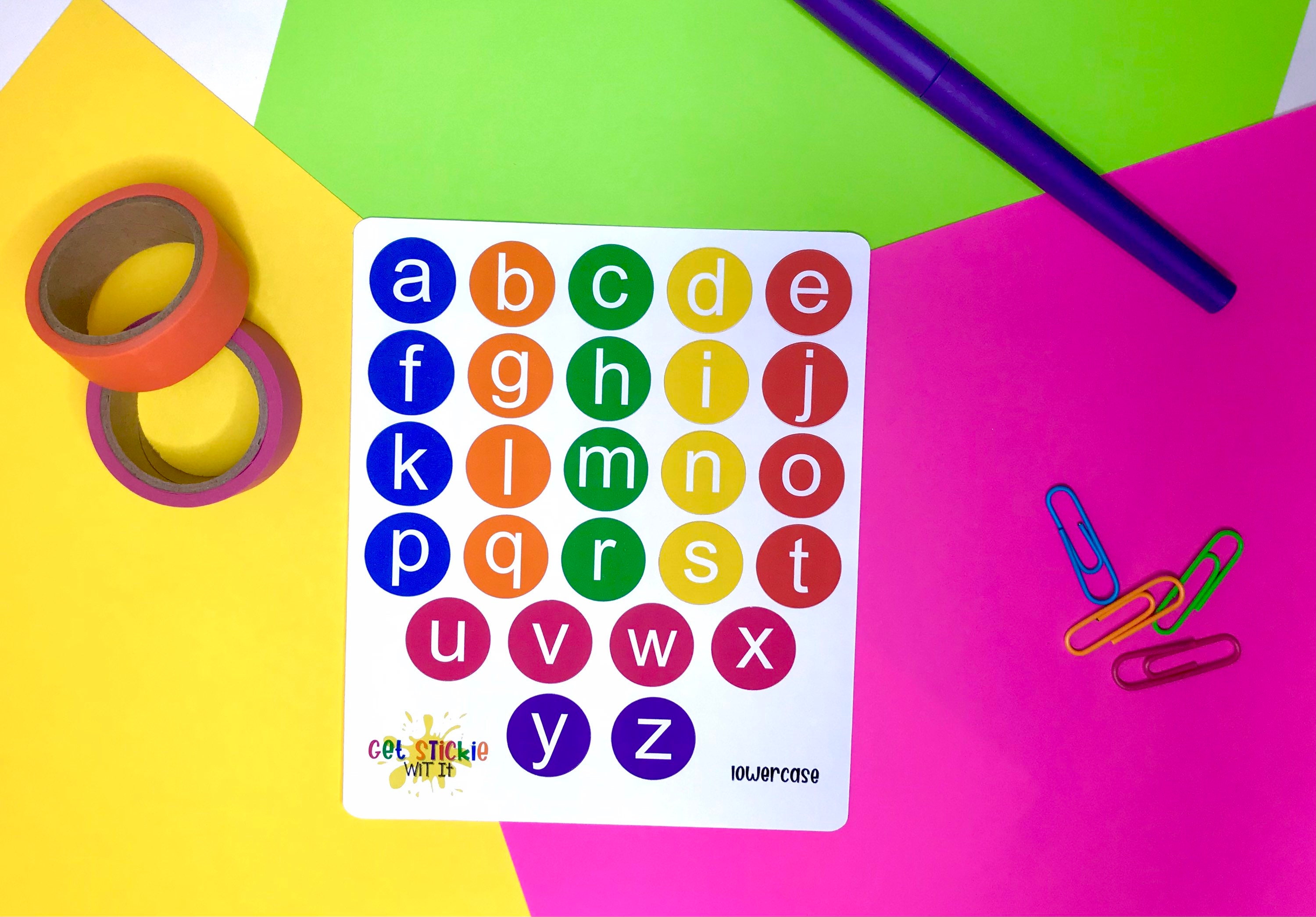 Alphabet Letter Stickers Lowercase Letters Gifts For Kids Etsy