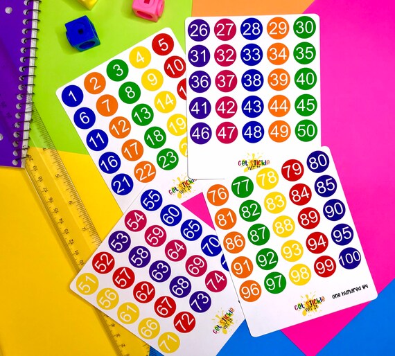 Number Stickers 1100 Dot Stickers for Planner Number Etsy