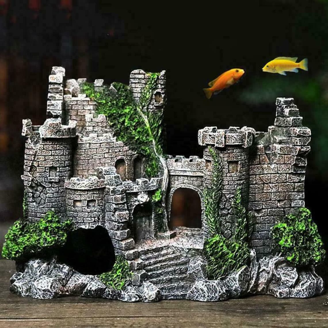 Submarine castle/Castle Tower Tank Aquarium Landscaping Etsy