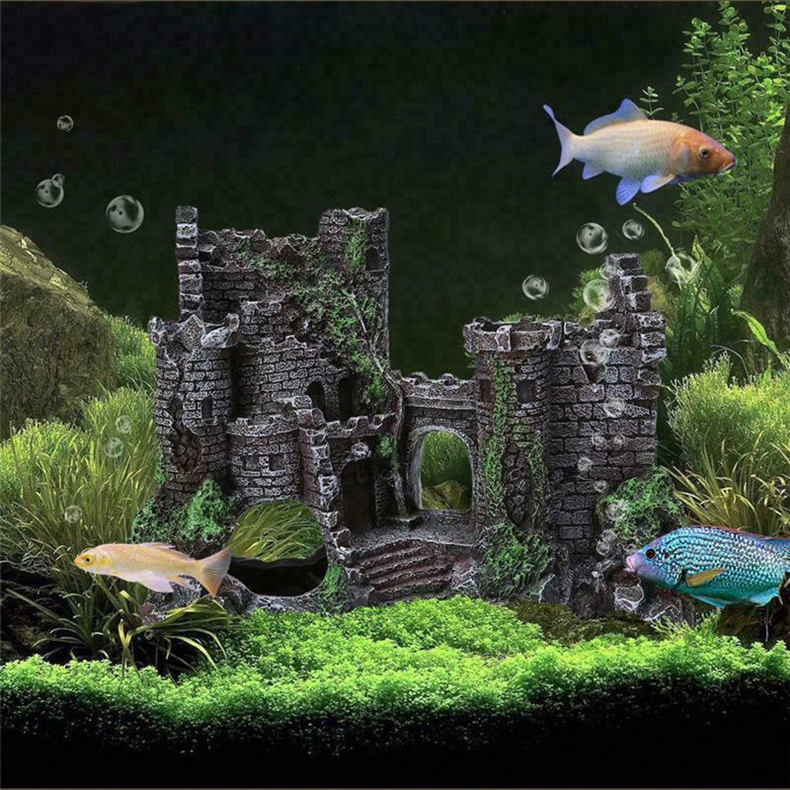 Submarine castle/Castle Tower Tank Aquarium Landscaping Etsy