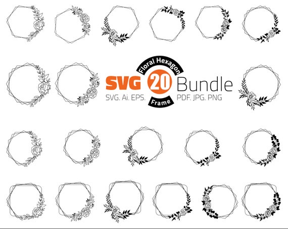 Floral Hexagon SVG Floral Hexagon SVG Bundle Floral Hexagon | Etsy