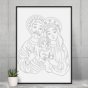 Holy Family Art Outline - Etsy