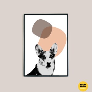 Corgi Dog Pet Portrait Art Digital Print | Animal Printable Instant Download l Wall Decor l Interior Design