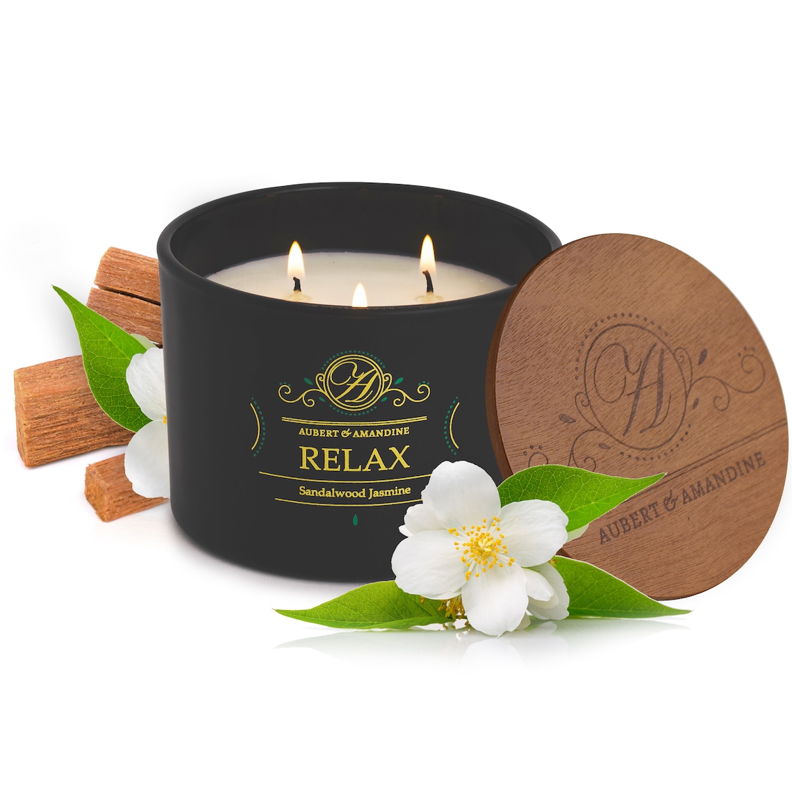 Sandalwood Jasmine Luxuriously Scented 3 Wick Candle for Etsy