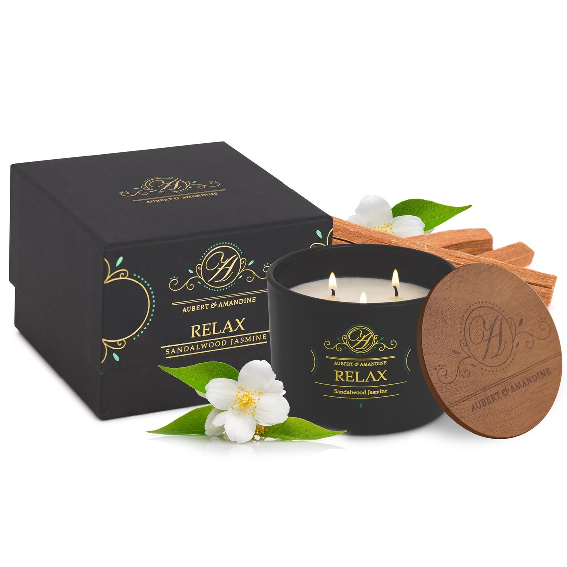 Sandalwood Jasmine Luxuriously Scented 3 Wick Candle for Etsy