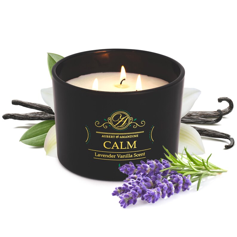 Lavender Vanilla Luxuriously Scented 3 Wick Candle for Stress Etsy
