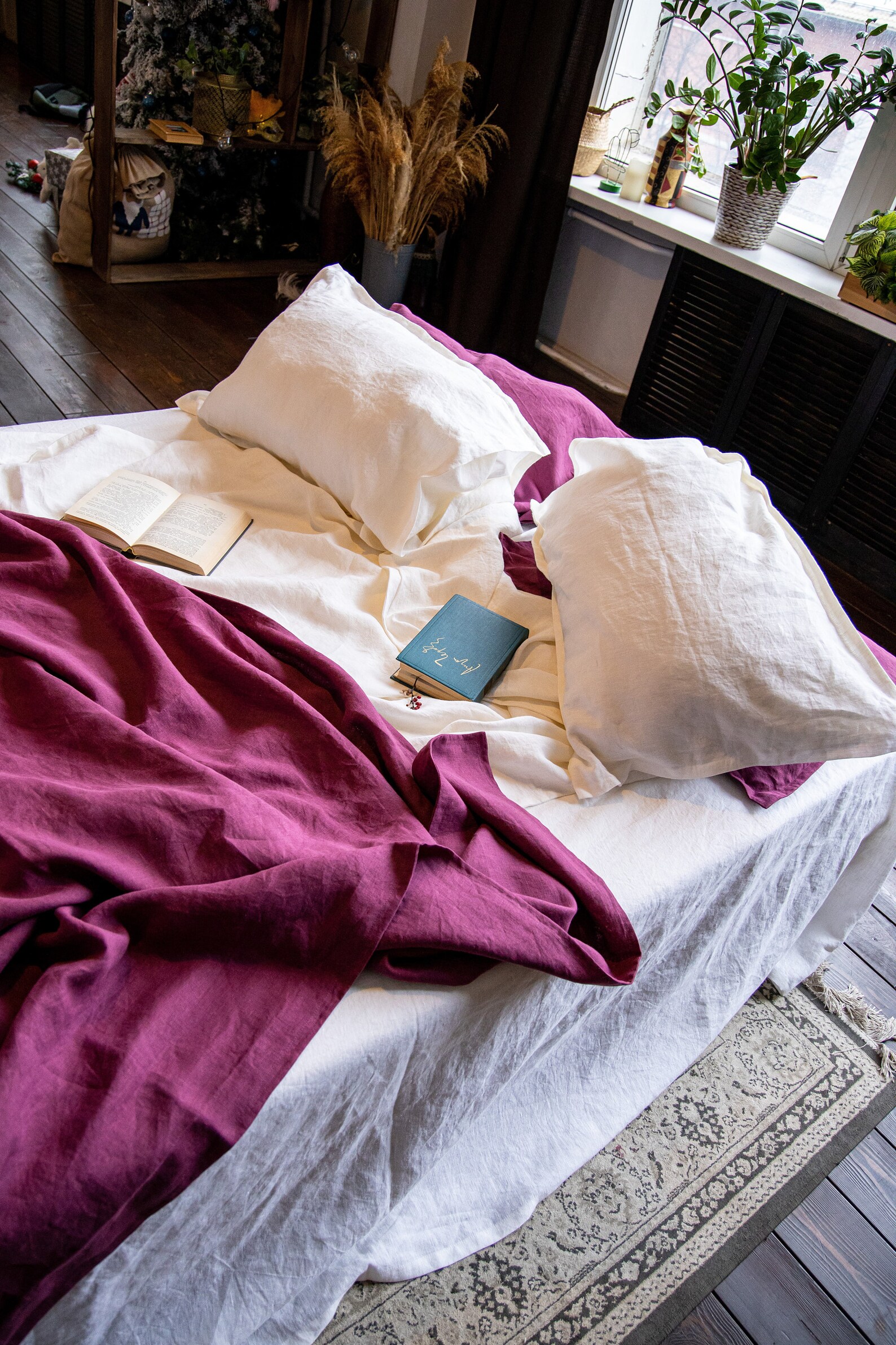 White pillowcases/Flax pillowcases/White bedding Etsy