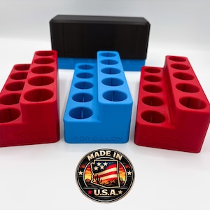 Case Gauge Storage Rack – Bench Holder Compatible with L.E. Wilson, Dillon Precision or Hornady Gauges – 3D Printed Reloading Organizer