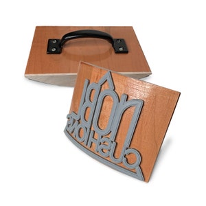 Extra Large Custom Rocker Mount Wood Hand Rubber Stamp