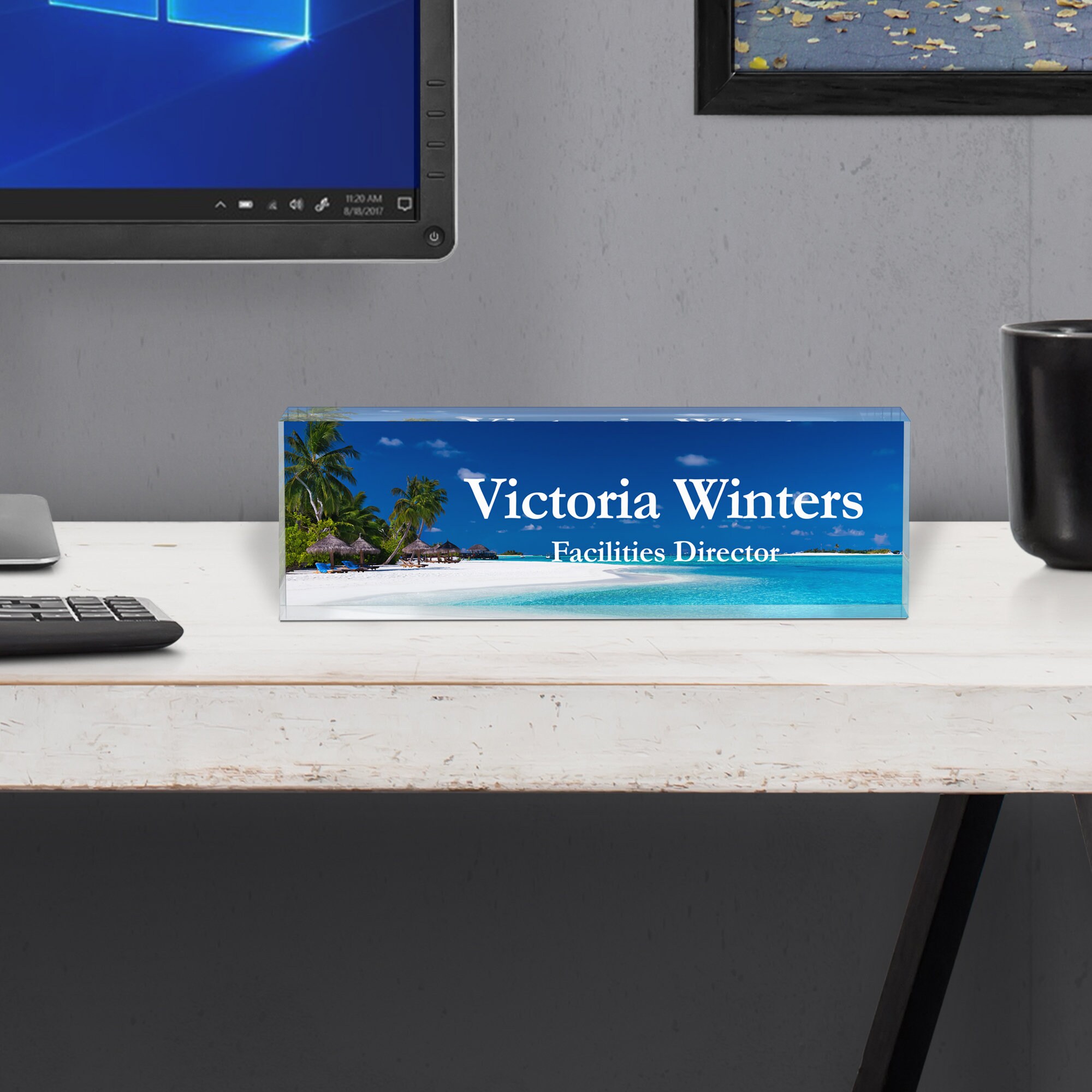 Personalized Office Desk Name Plate Acrylic Glass - Etsy