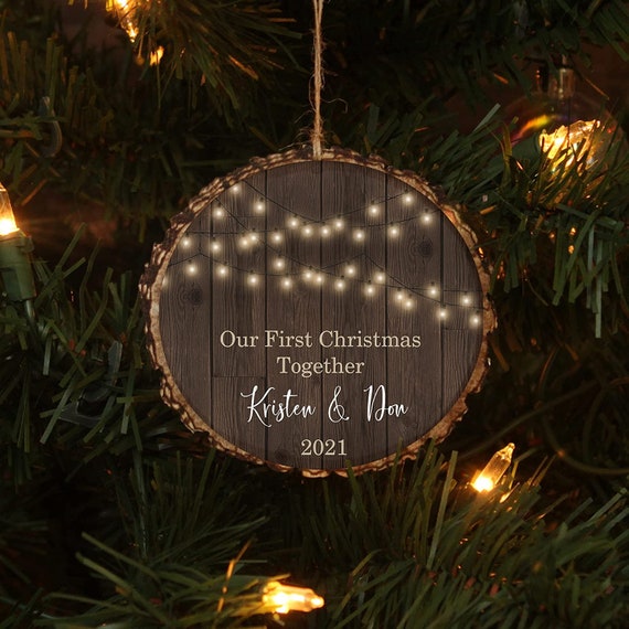 Personalized Name Faux Wood Slice Christmas Tree Ornament With Etsy