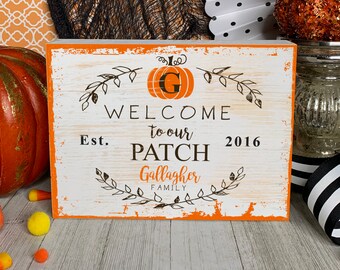 Personalized Family Name Halloween Wood Box Sign