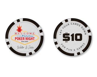 TigerTail Sports Welcome to Our Fabulous Poker Night Personalized Poker Chips - Official Size and Weight