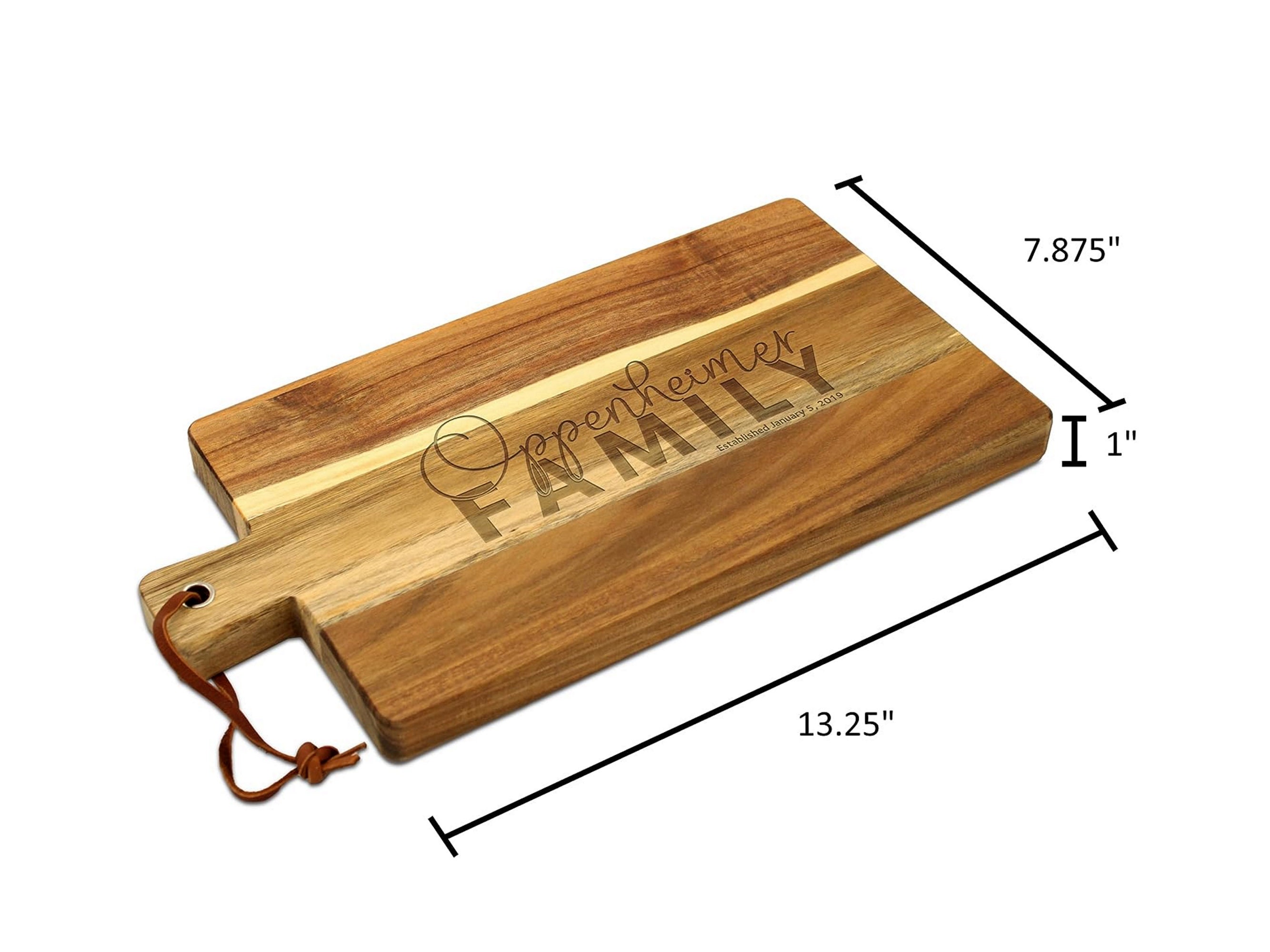 Acacia Wood Laser-engraved Personalized Name Cutting Board