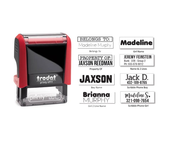 Custom Made Trodat 4911 Clothing Marker Self-Inking Stamp - Black Ink