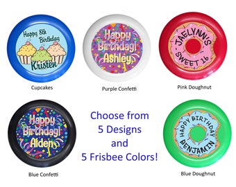 Wham-O Personalized Happy Birthday Design Ultimate Frisbee Disc - 175g, 5 Colors to Choose from