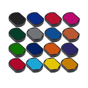 May include: Assortment of 16 ink pads in various colors, including black, blue, red, pink, green, gray, orange, and purple. The ink pads are arranged in a grid pattern on a white background.