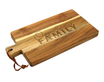 Acacia Wood Laser-engraved Personalized Name Cutting Board - CBA1380 - Set A