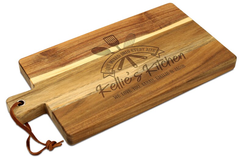Acacia Wood Laser-engraved Personalized Name Cutting Board - CBA1380 ...