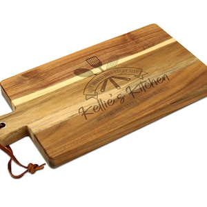 Acacia Wood Laser-engraved Personalized Name Cutting Board - CBA1380 - Set B