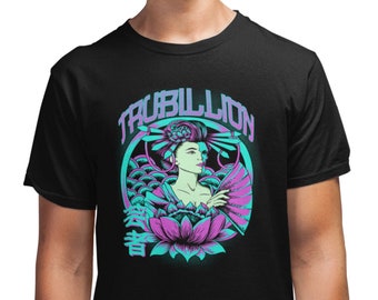 Double Face Geisha T Shirt Black High Quality Graphic Japanese Art T Shirt