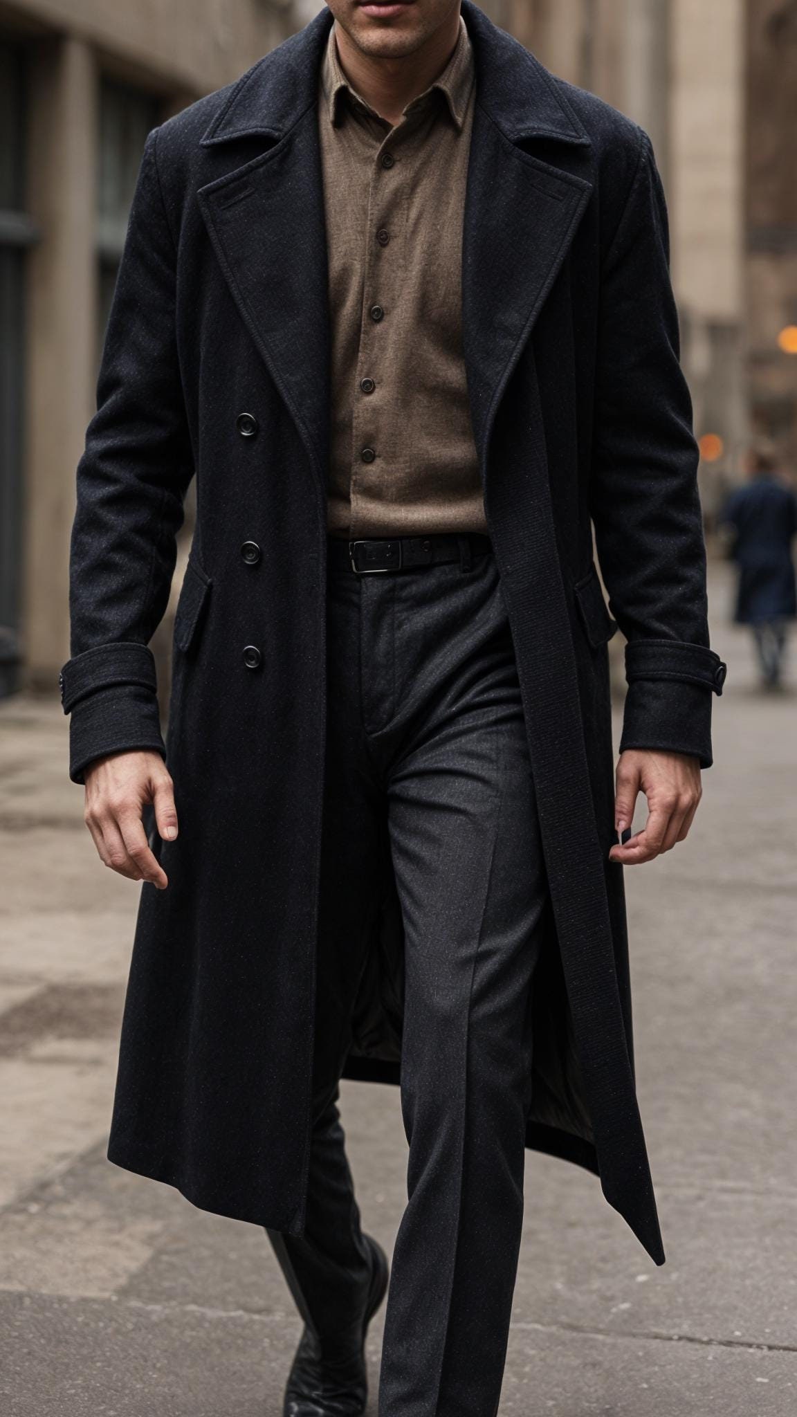 ジャケット・アウター Ombre Check Wool Chester Field Coat Mens Chesterfield Coat - Etsy
