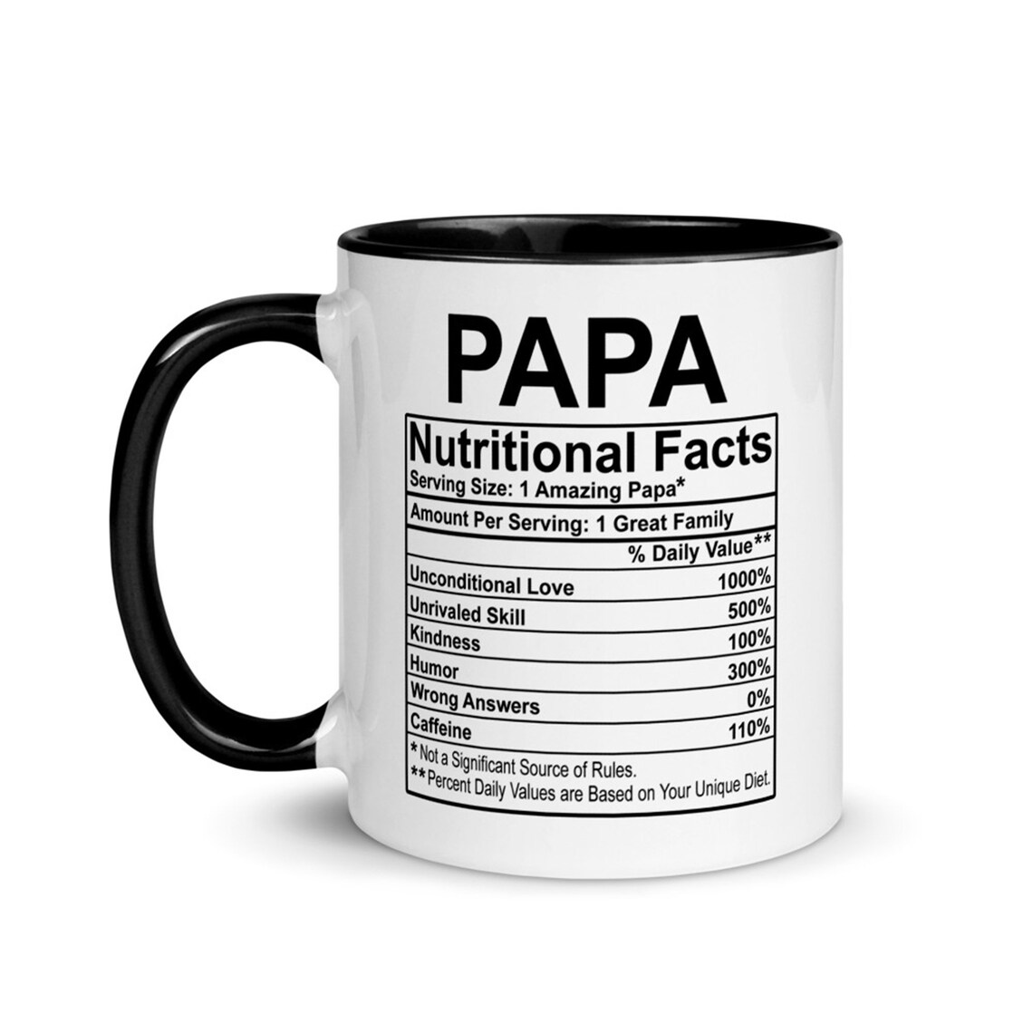 Papa Nutritional Facts Mug Dad Gifts From Daughter Son Kids | Etsy