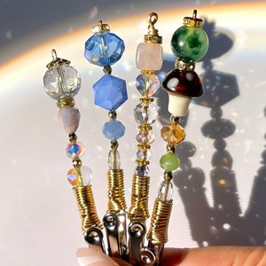 Mini Crystal Wand clips | multi use clips | atm card clip | bracelet helper | long nail tool