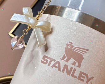 Coquette Bow Water Bottle Charmed Accessories| Cute Straw Cup Dangles  | Tumbler Decor | gifts for her | cup decor